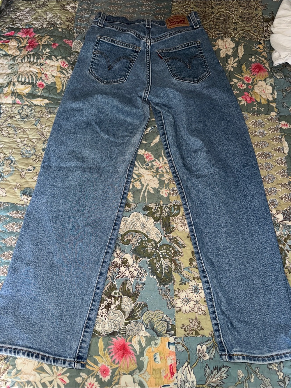 Levi's Vintage-Inspired Ribcage Straight Leg Jeans — Medium Blue Button Fly